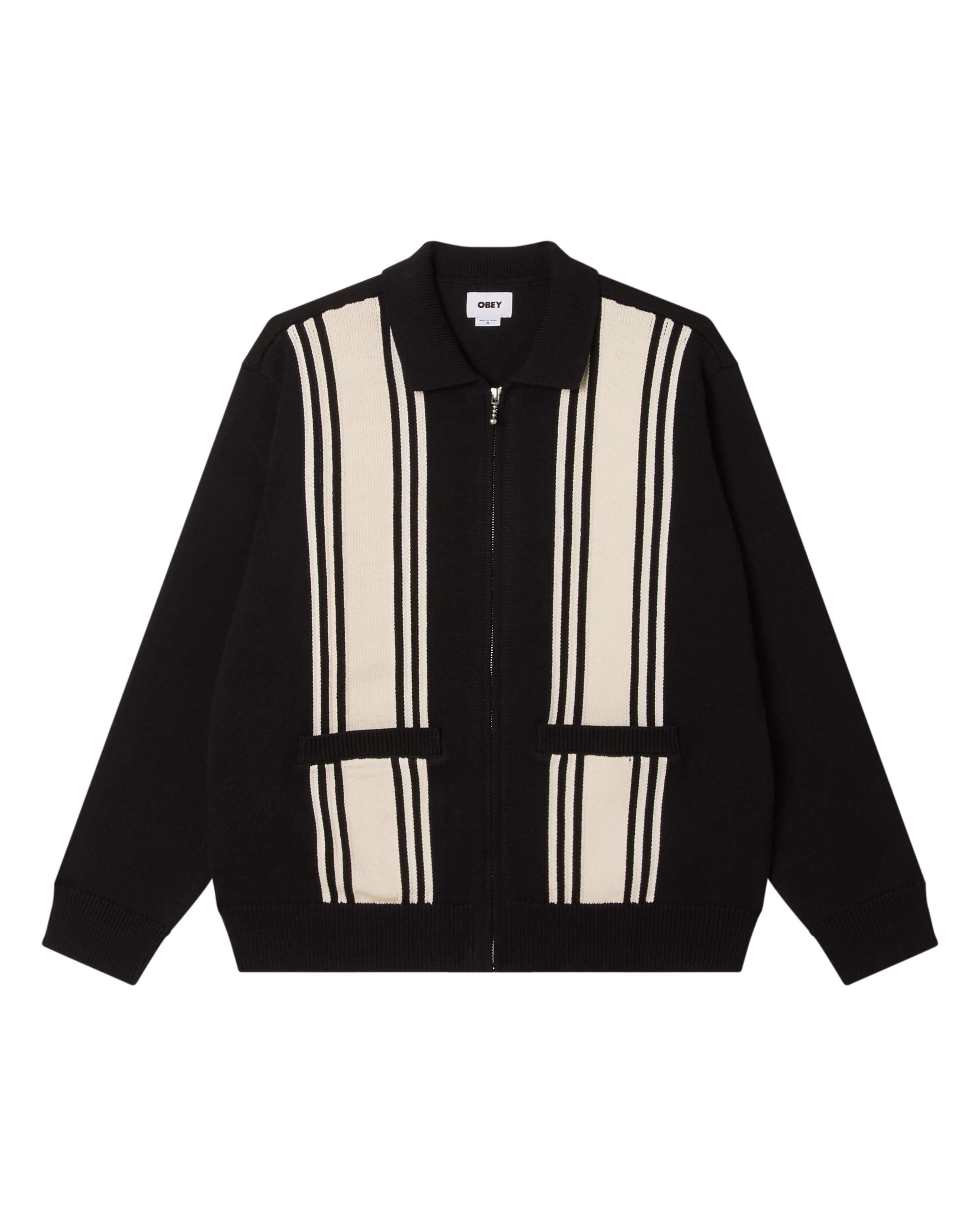 Obey Cardigan in schwarz weiß