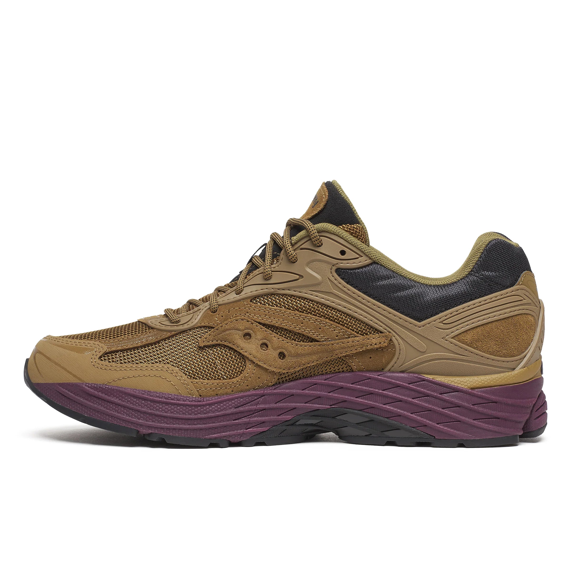 Saucony Progrid Omni 9 Brown/Wine – Retro-Sneaker aus Leder & Mesh. Jetzt im Waterkant Store Hamburg.