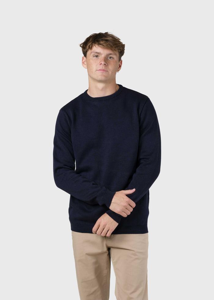 KLITMØLLER COLLECTIVE MENS BASIC COTTON KNIT-NAVY - WATERKANT Store -Hamburg Ottensen Altona