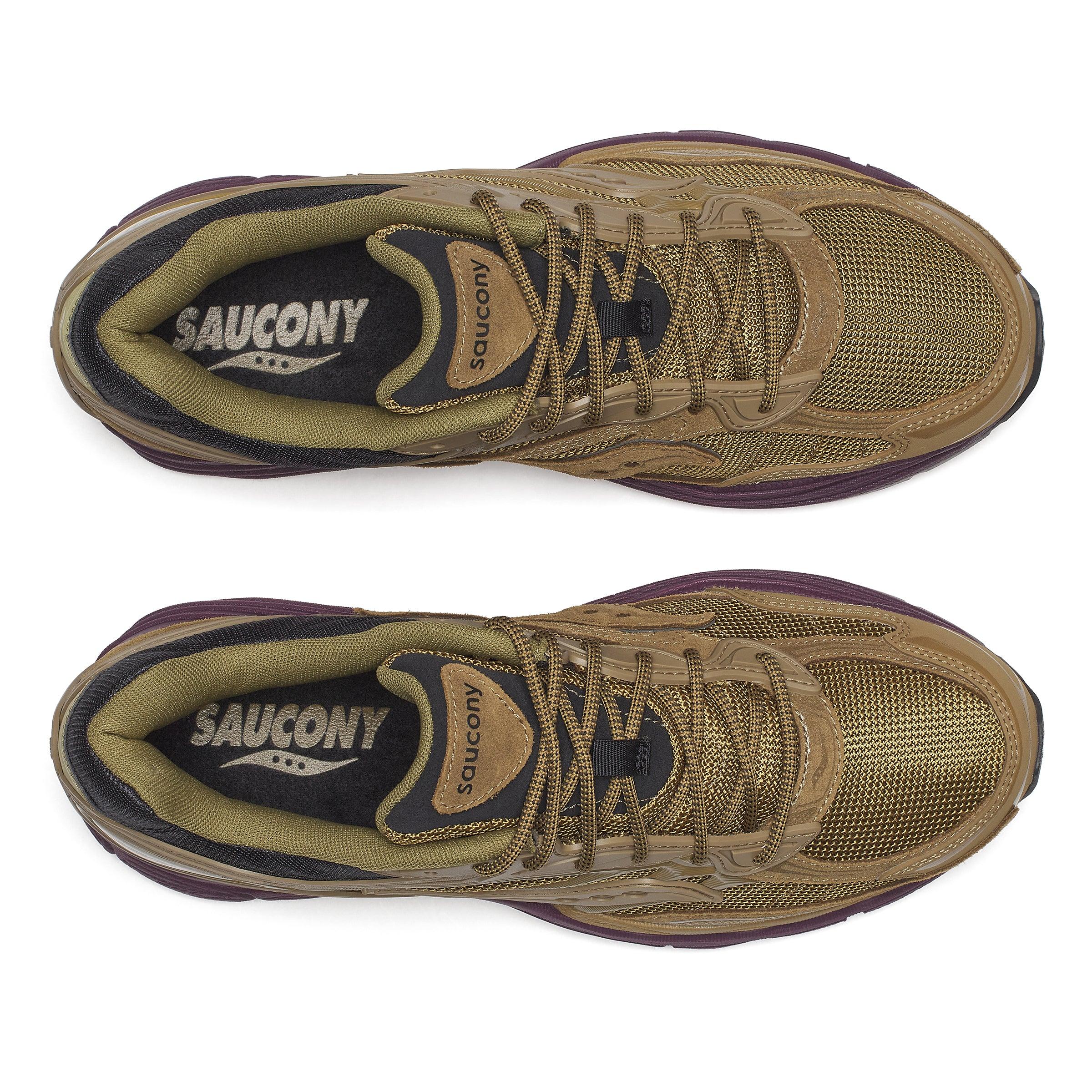 Saucony Progrid Omni 9 Brown/Wine – Retro-Sneaker aus Leder & Mesh. Jetzt im Waterkant Store Hamburg.