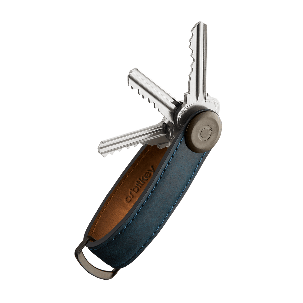 ORBITKEY CRAZY HORSE LEATHER KEY ORGANISER-MARINE BLUE BLUE - WATERKANT Store -Hamburg Ottensen Altona